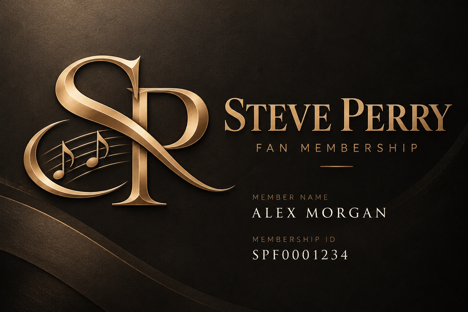 Steve Perry fan membership card design